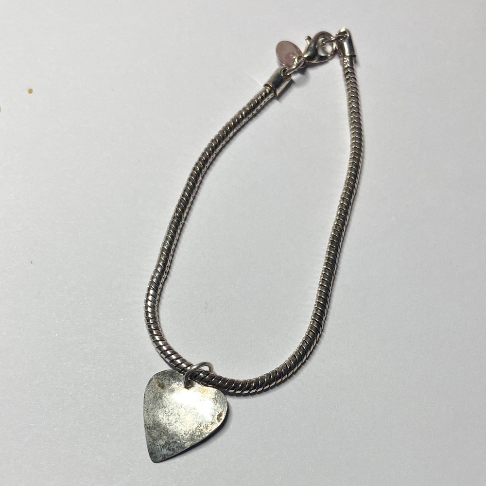 Sterling Silver handmade Heart 8” Bracelet